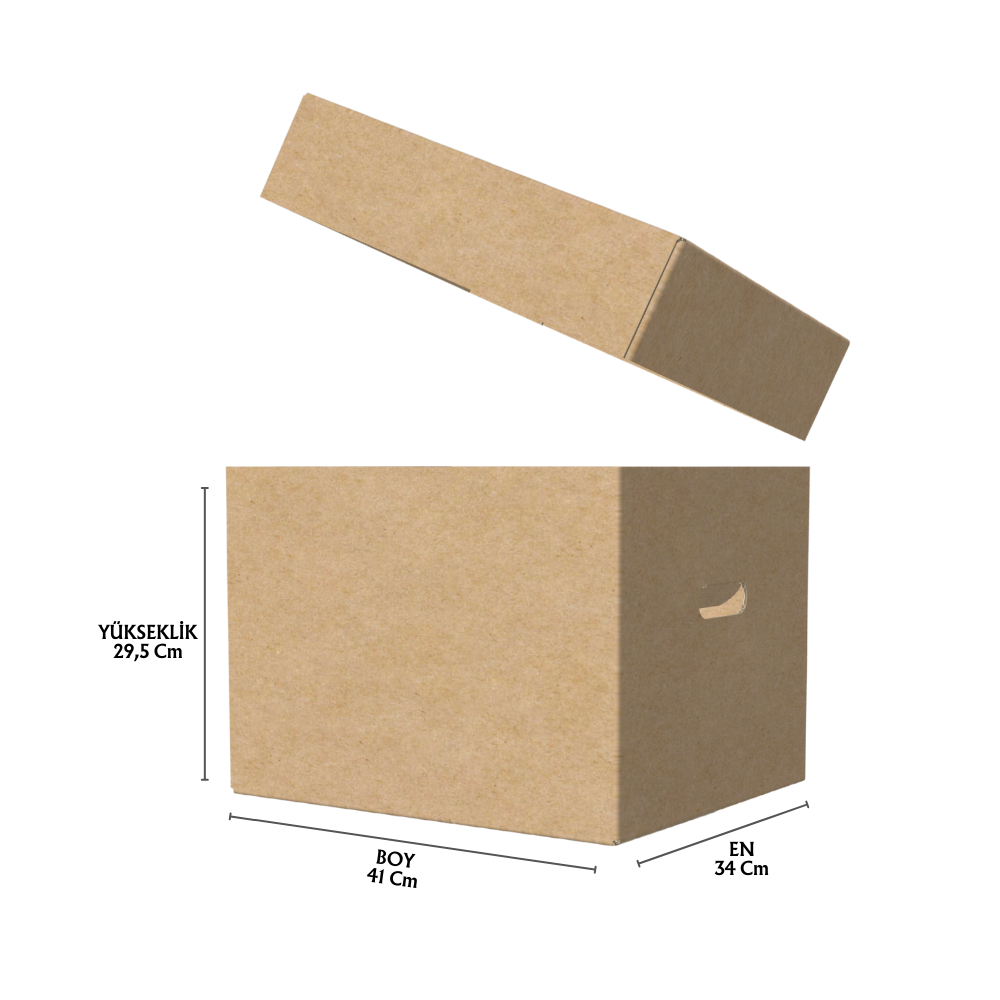 34x41x29,5 cm Kapaklı Arşiv Kutusu (Kutu+Kapak)